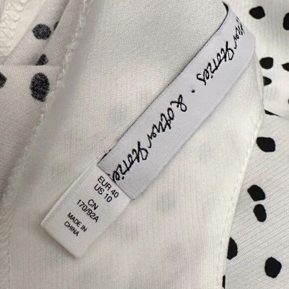 & OTHER STORIES Top Womens US Size 10 Viscose Blouse White Black Stockholm - Picture 8 of 12